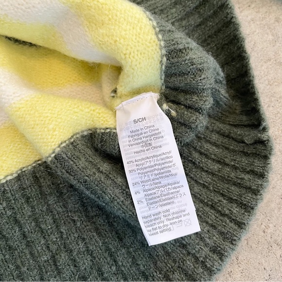 Madewell NWT Striped Fulton Pullover Sweater in Heather Greengrass - Picture 5 of 9